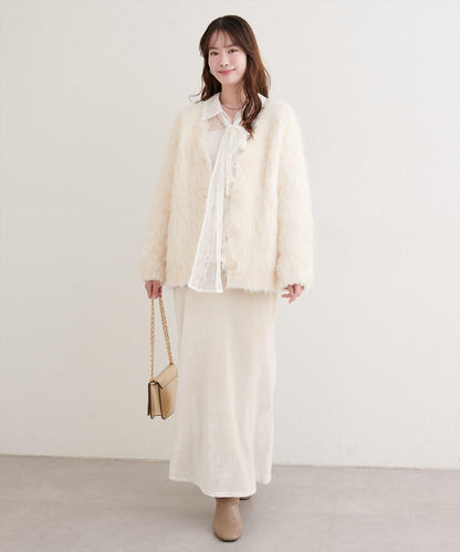 蕾絲蝴蝶結領襯衫