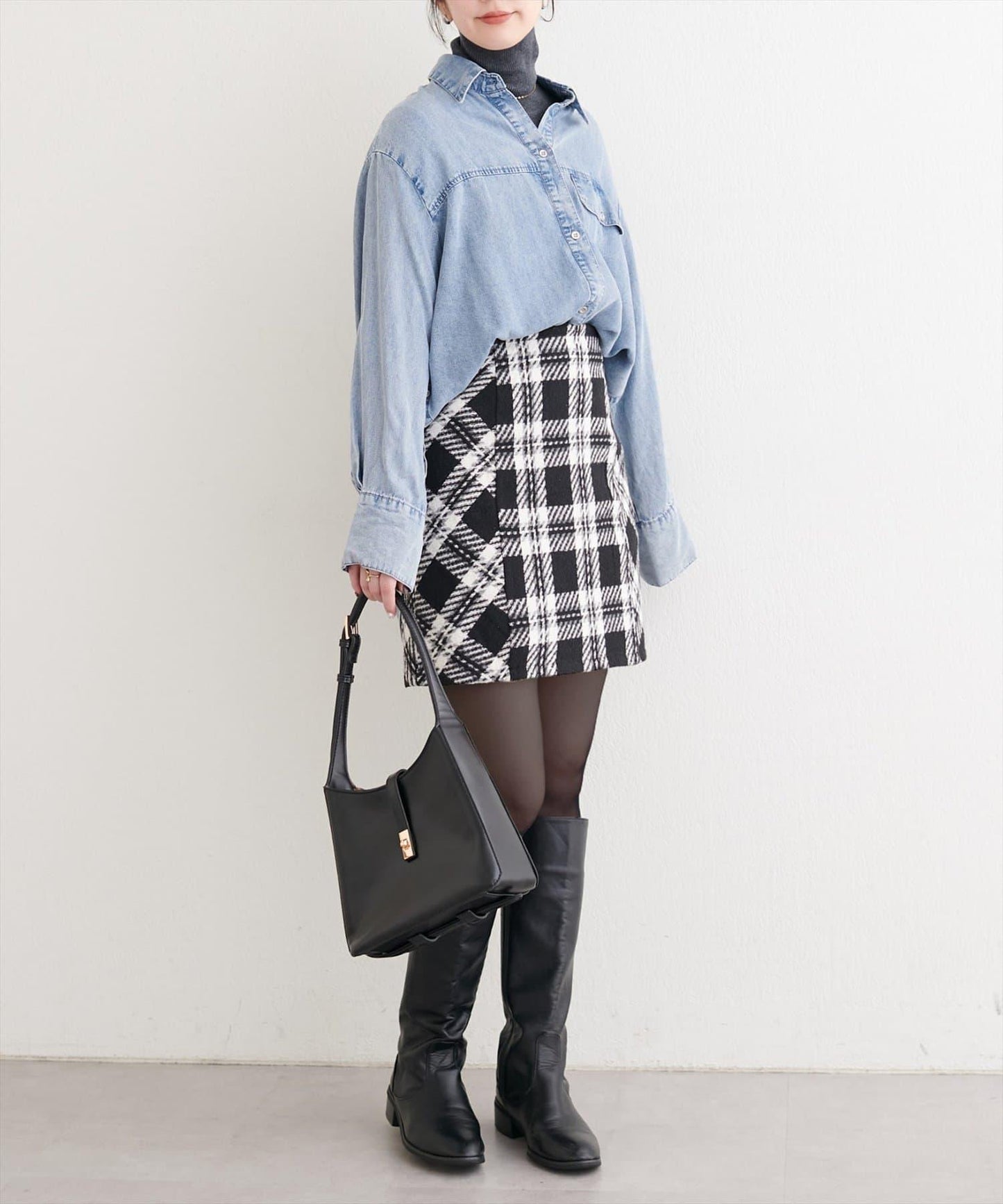 可選長度格紋修身半身裙