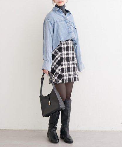 可選長度格紋修身半身裙