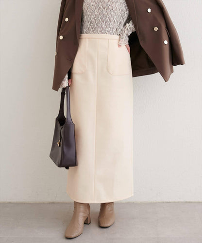 羊毛感彈力半身裙