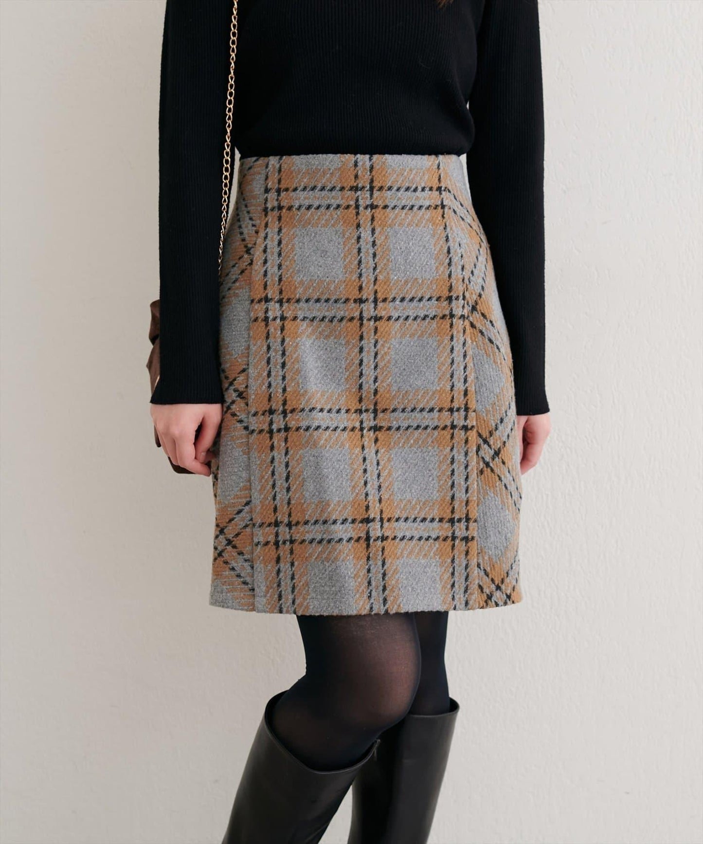 可選長度格紋修身半身裙