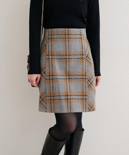 可選長度格紋修身半身裙
