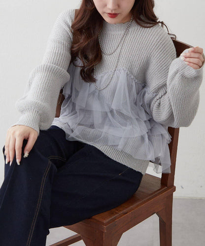 【RMAF】帶網紗亮片針織衫