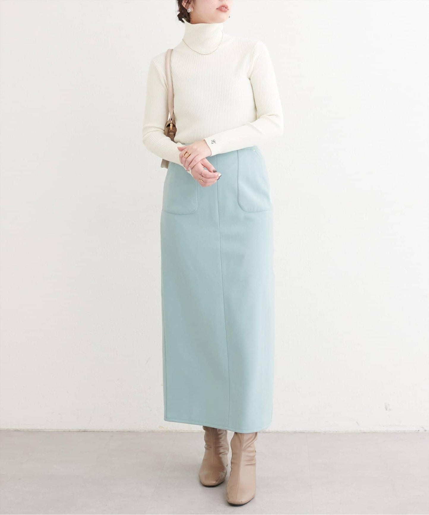 羊毛感彈力半身裙