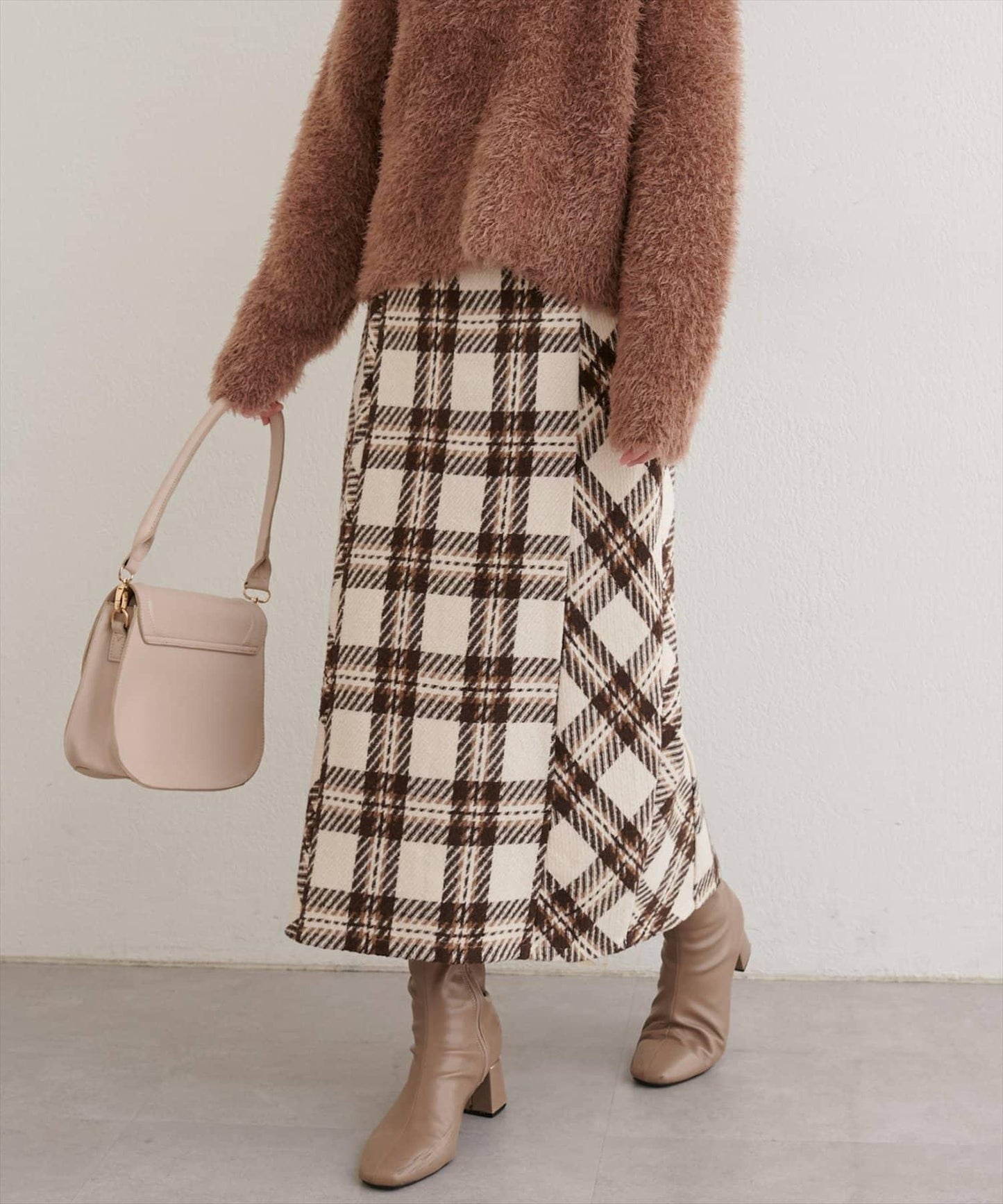 可選長度格紋修身半身裙