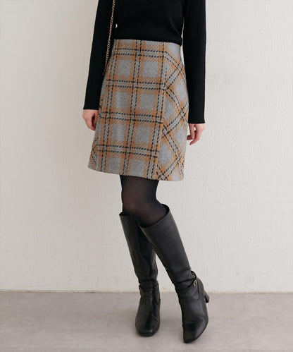 可選長度格紋修身半身裙