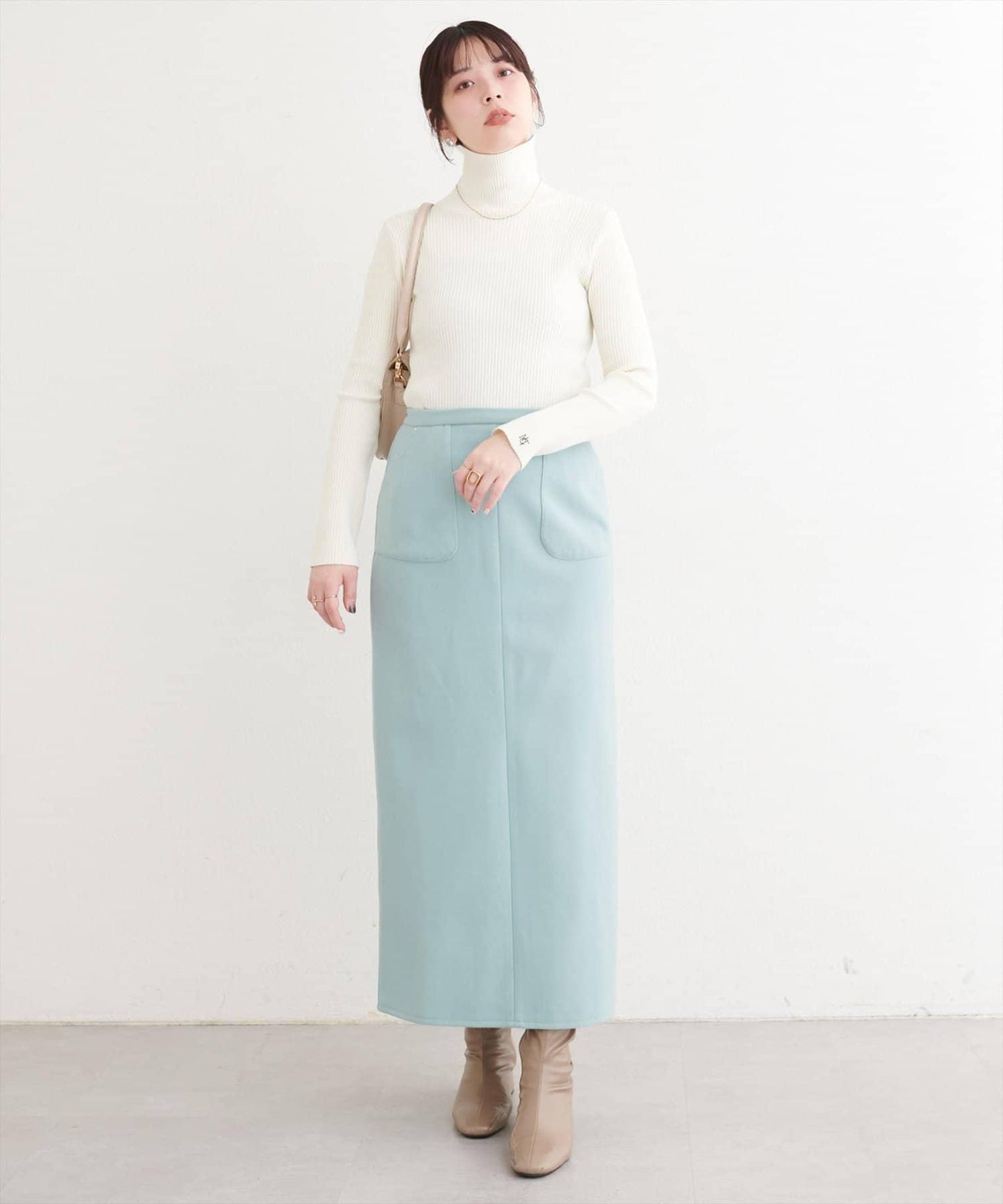 羊毛感彈力半身裙