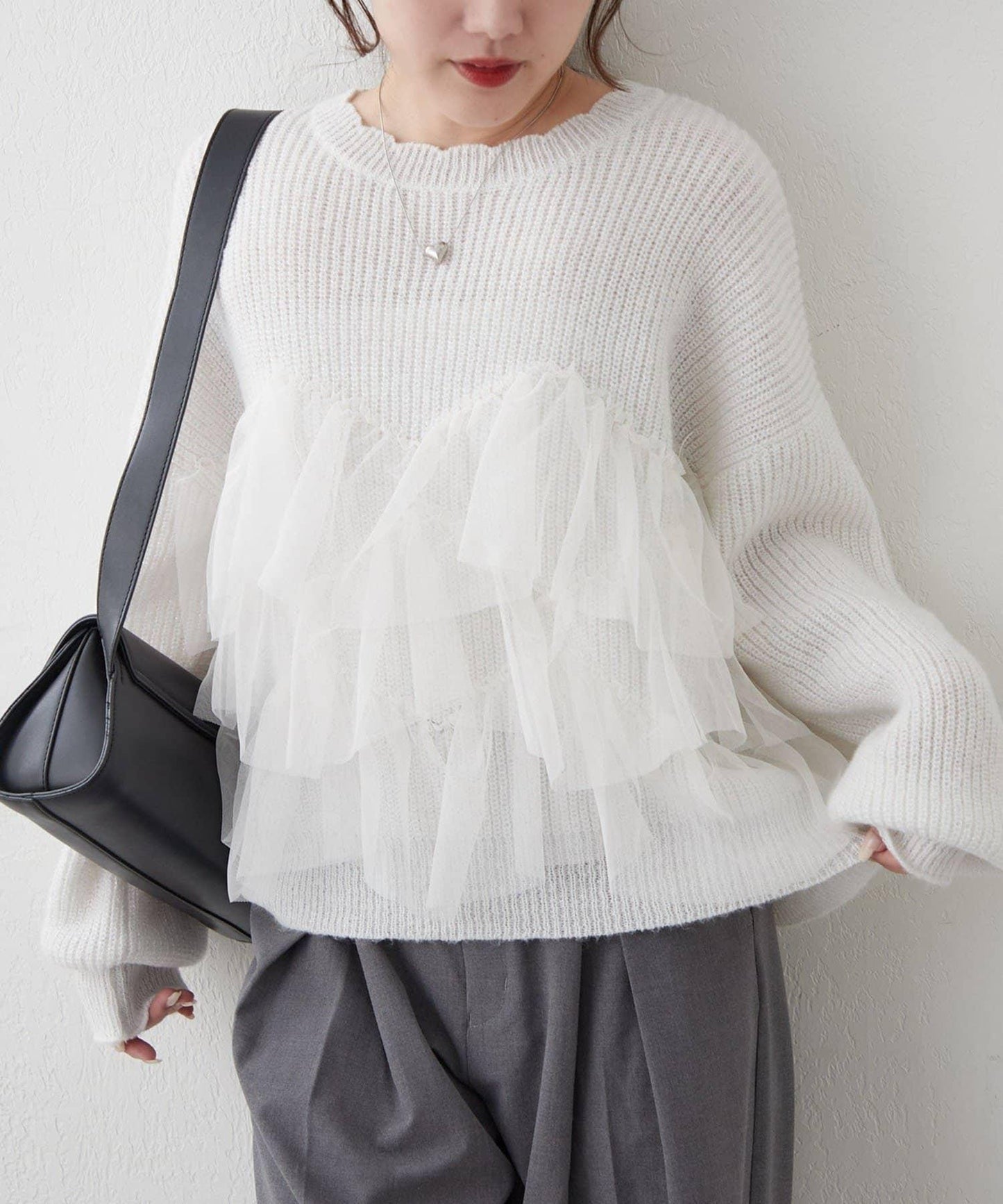 【RMAF】帶網紗亮片針織衫