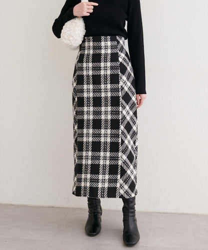 可選長度格紋修身半身裙