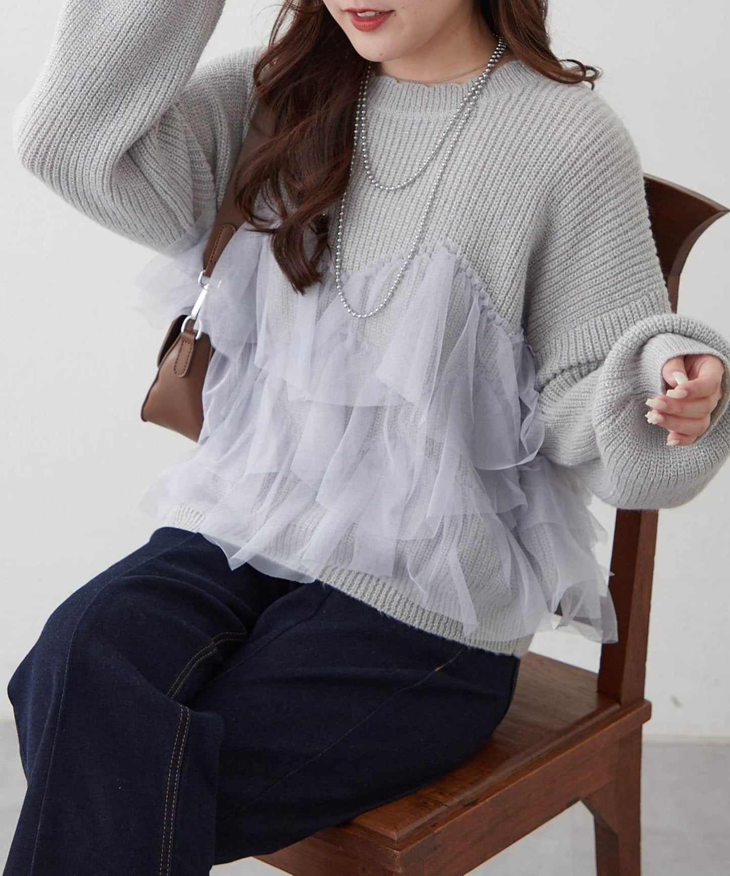 【RMAF】帶網紗亮片針織衫