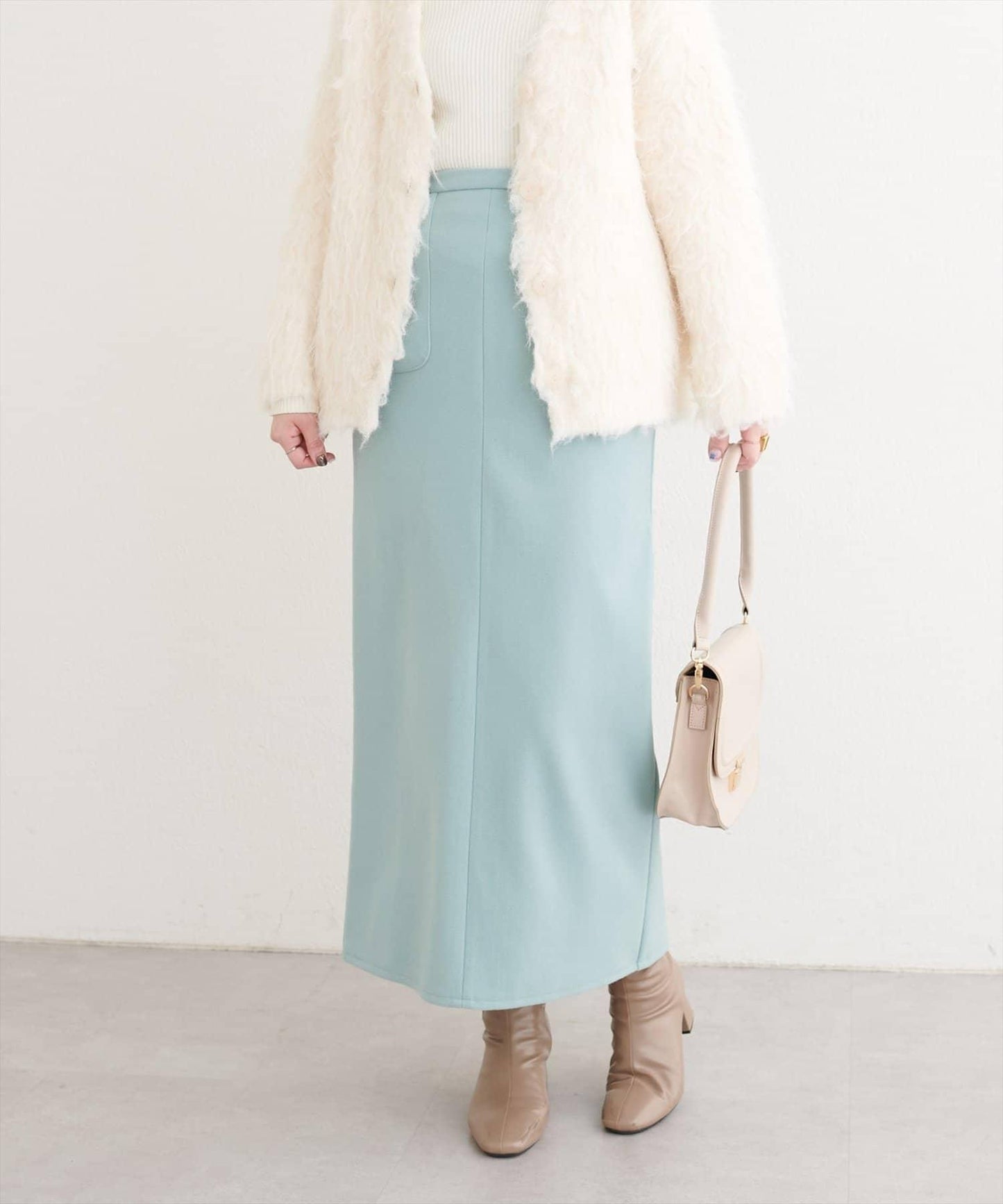 羊毛感彈力半身裙