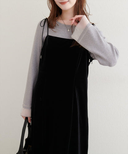 袖口透視喇叭袖針織衫