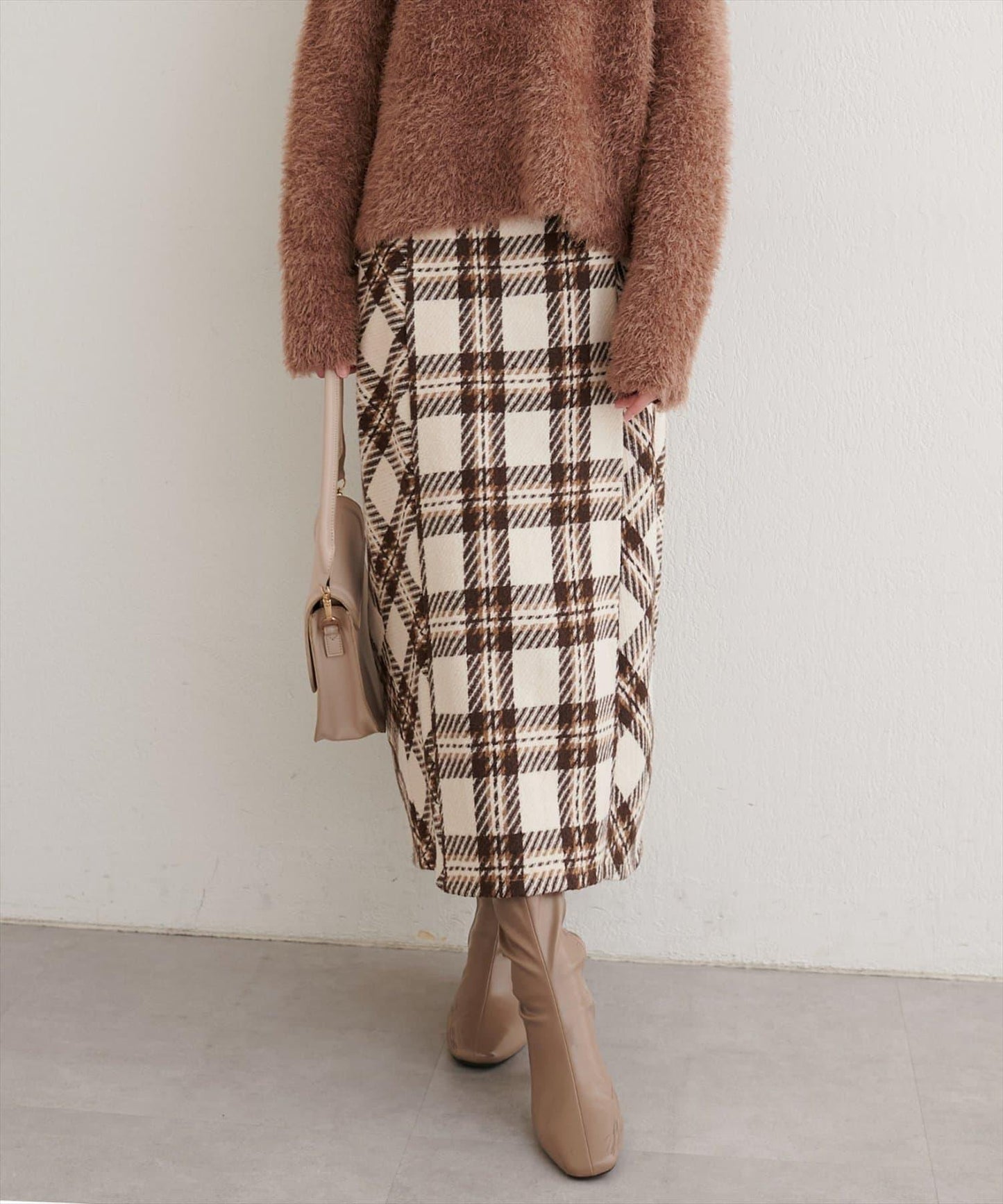 可選長度格紋修身半身裙