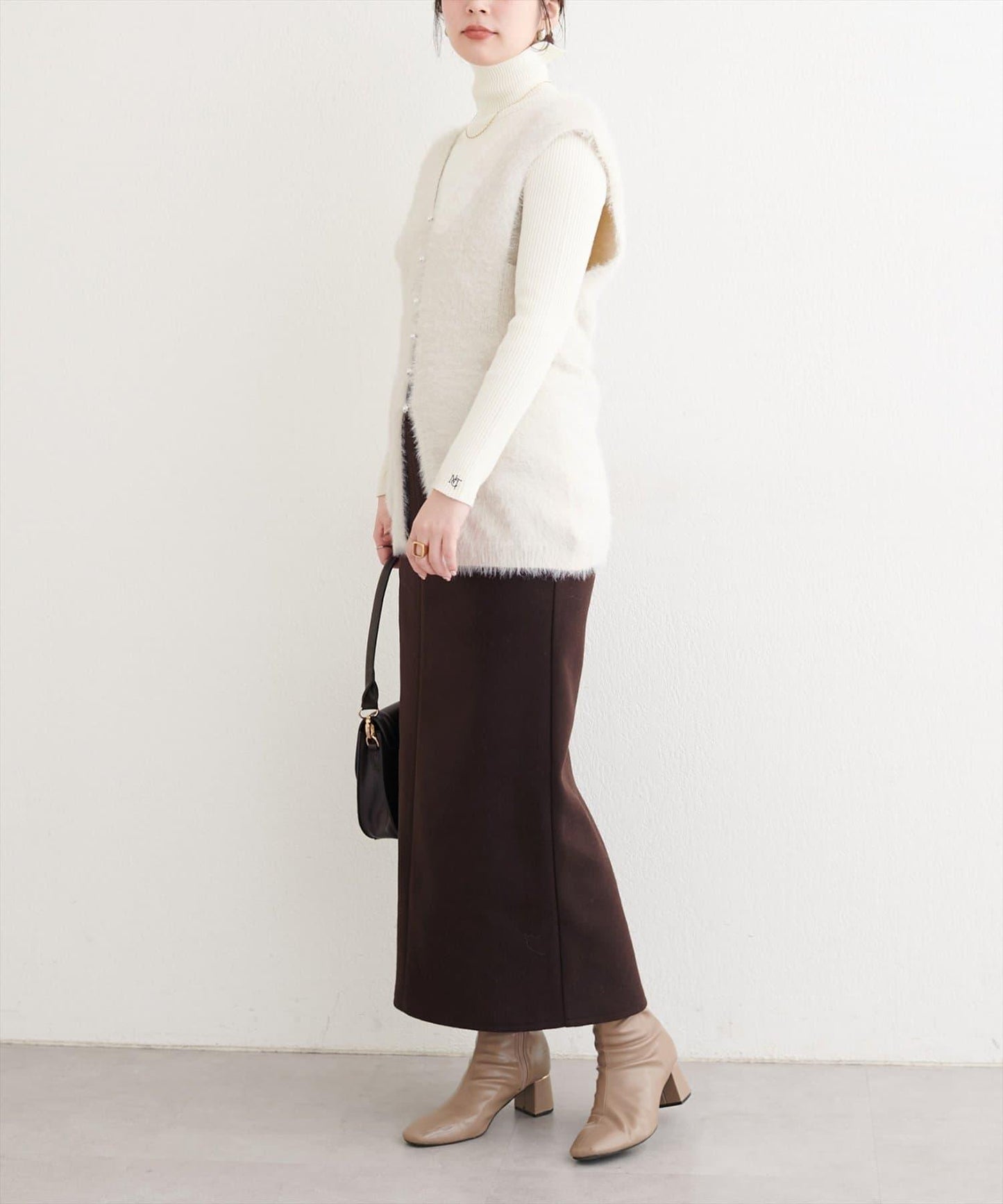 羊毛感彈力半身裙