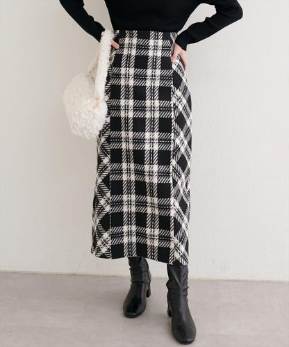 可選長度格紋修身半身裙