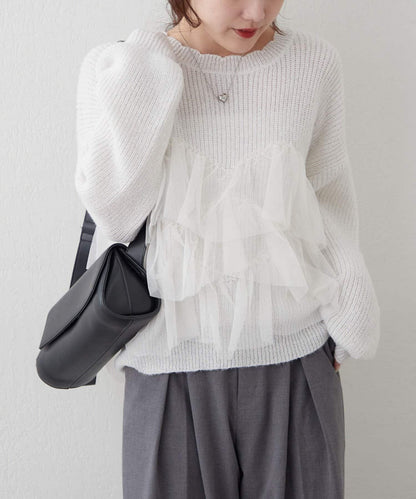 【RMAF】帶網紗亮片針織衫