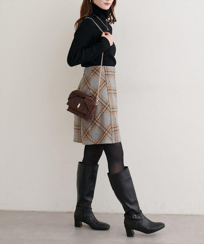 可選長度格紋修身半身裙