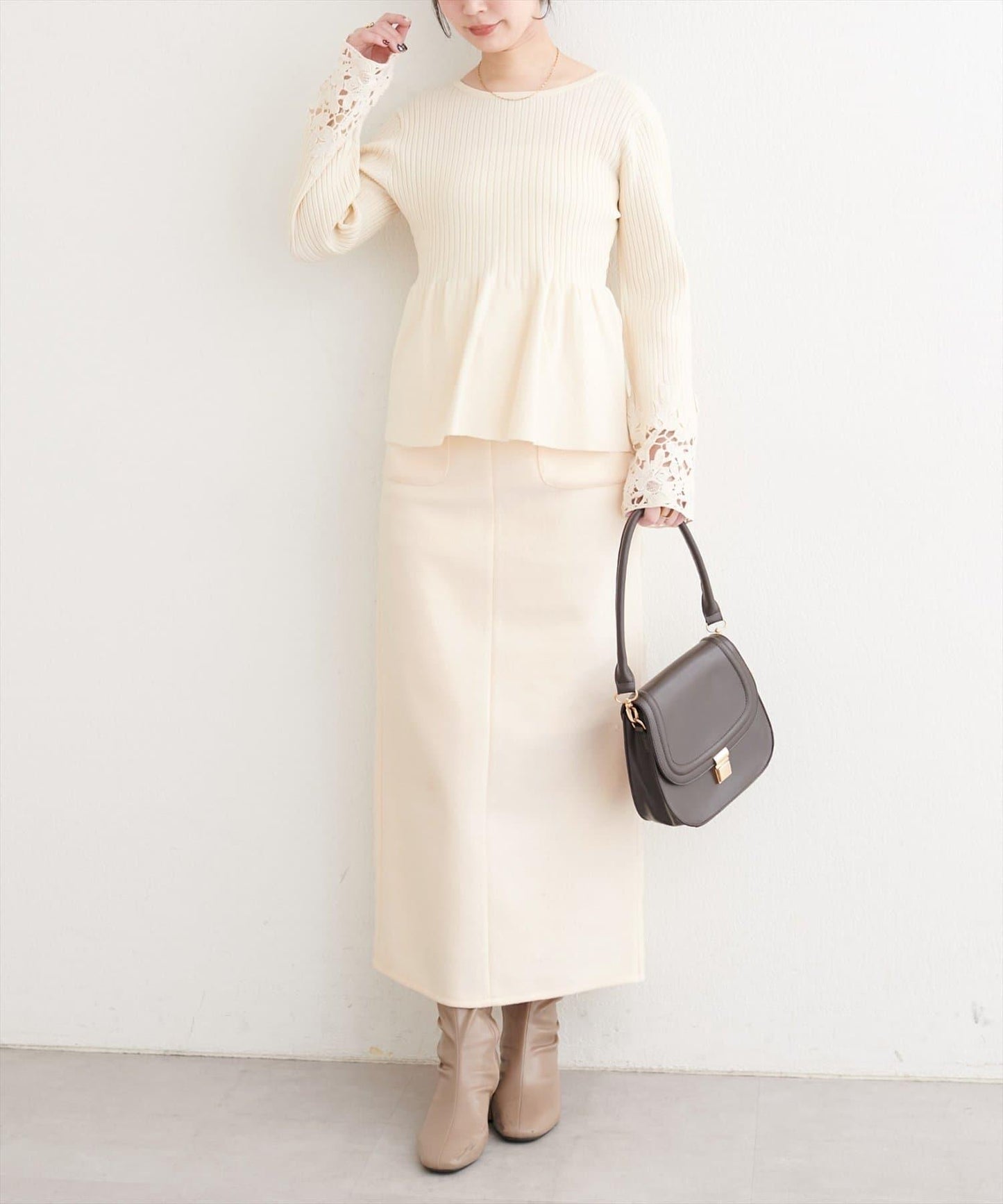 羊毛感彈力半身裙