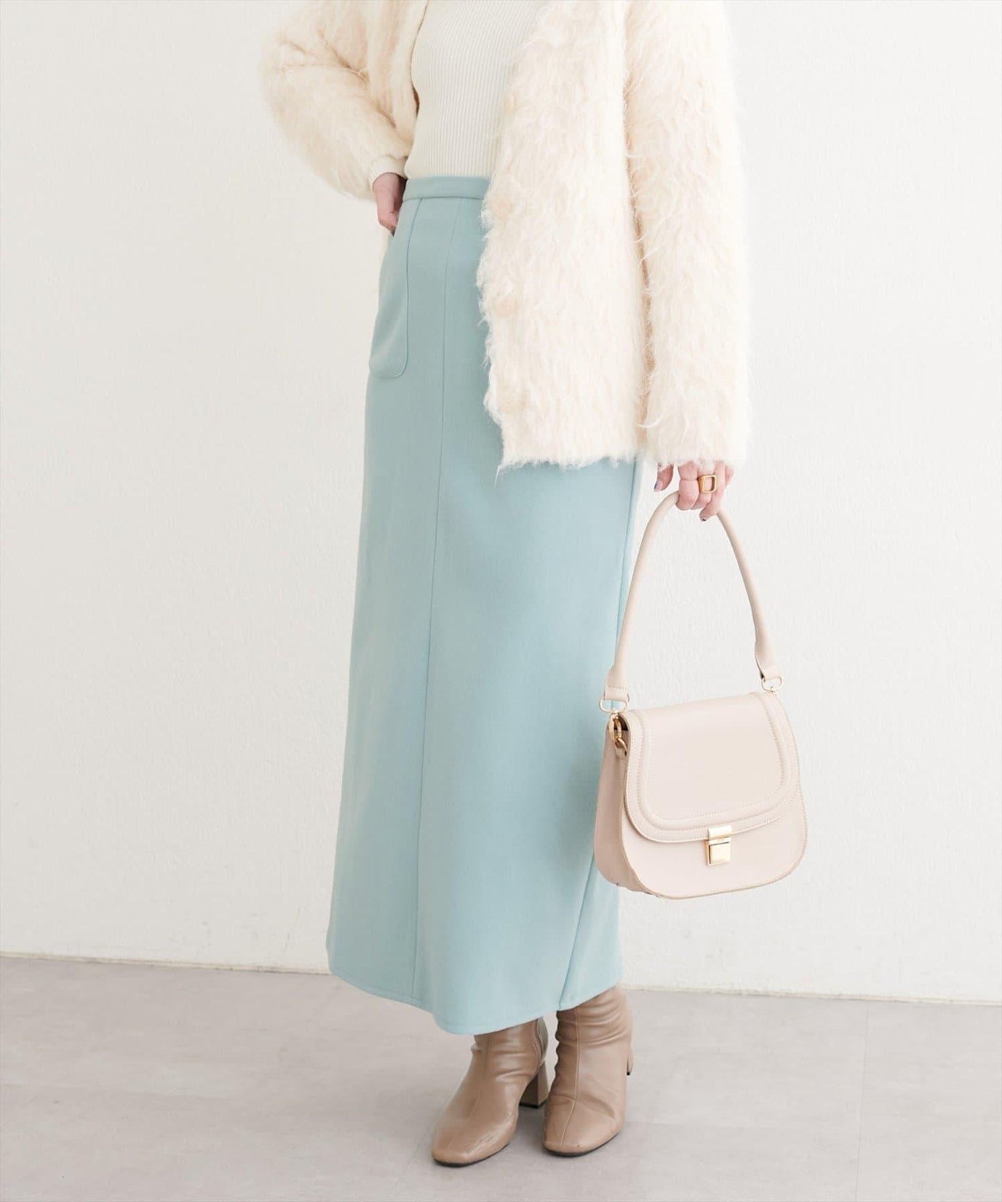 羊毛感彈力半身裙