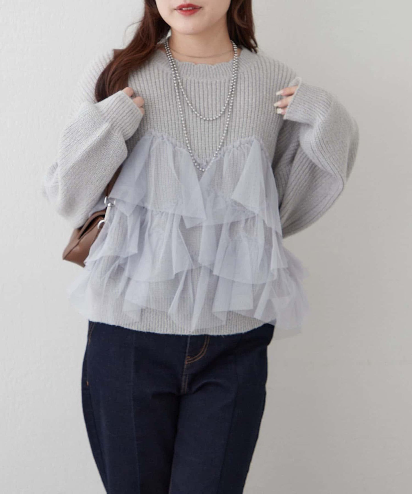 【RMAF】帶網紗亮片針織衫