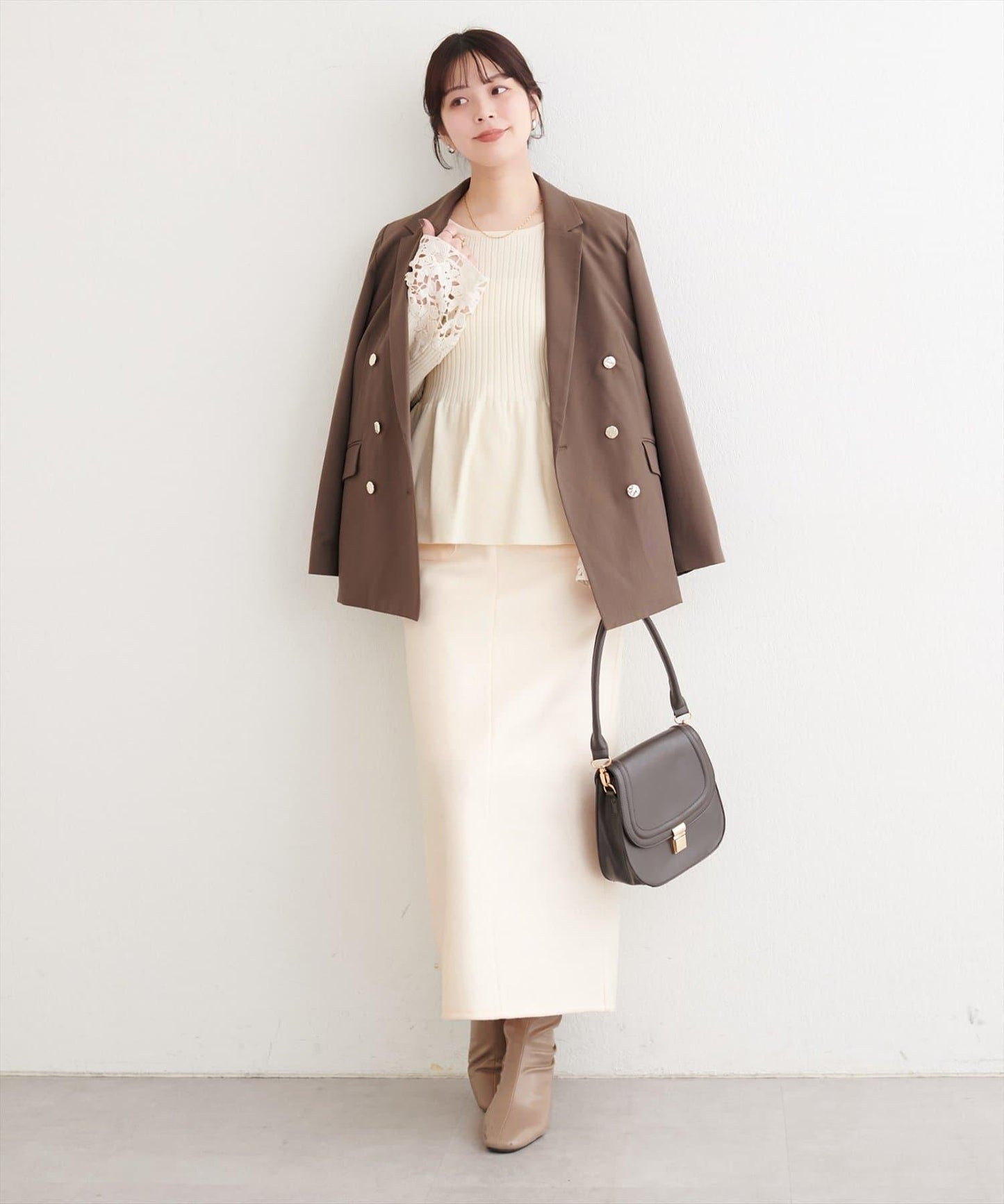 羊毛感彈力半身裙