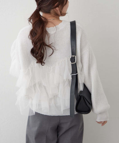 【RMAF】帶網紗亮片針織衫