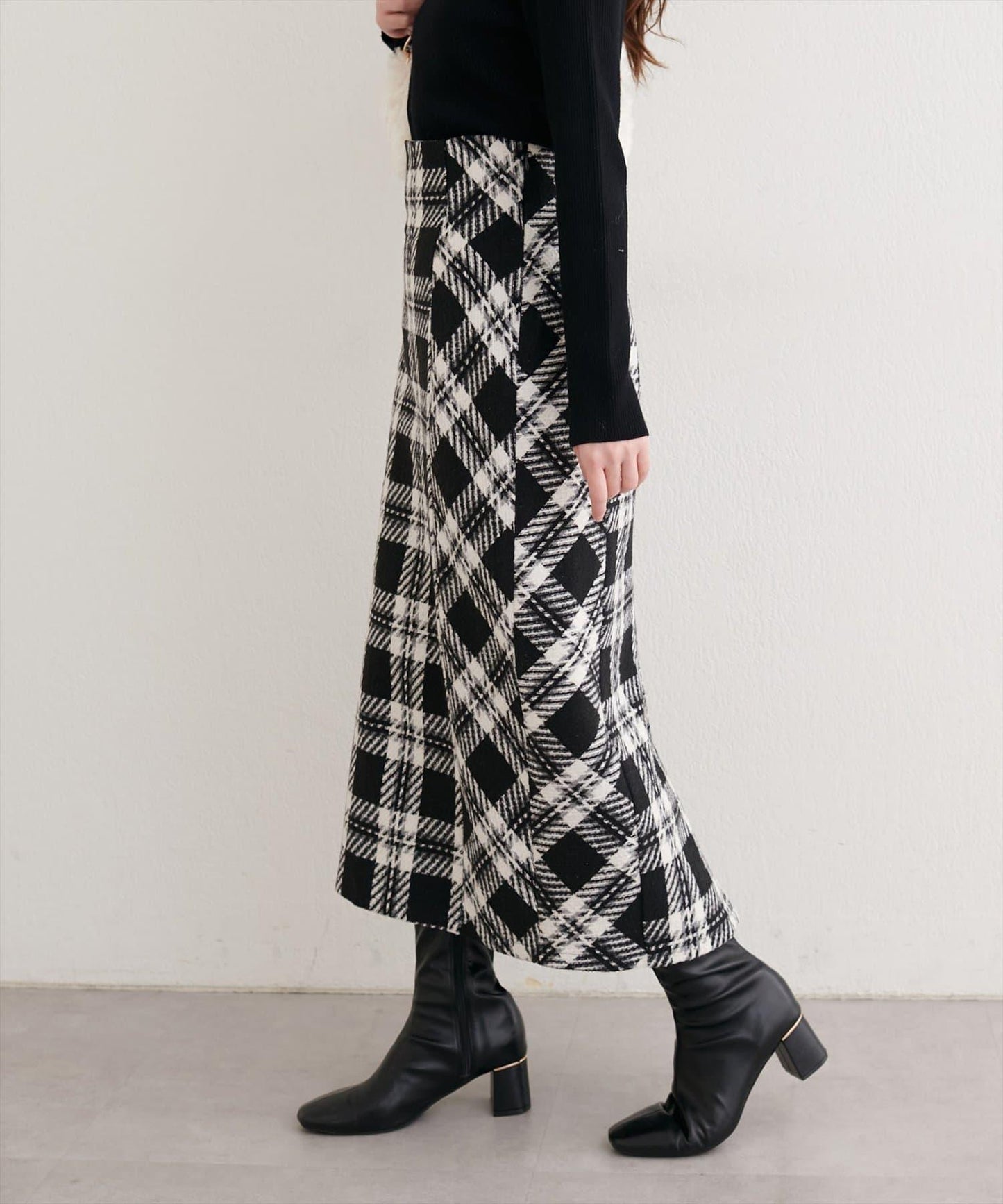 可選長度格紋修身半身裙