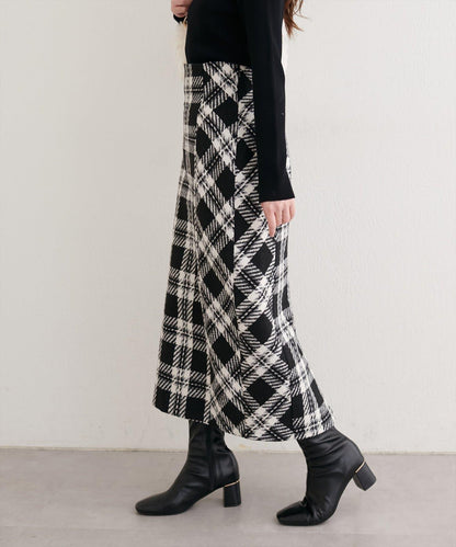 可選長度格紋修身半身裙