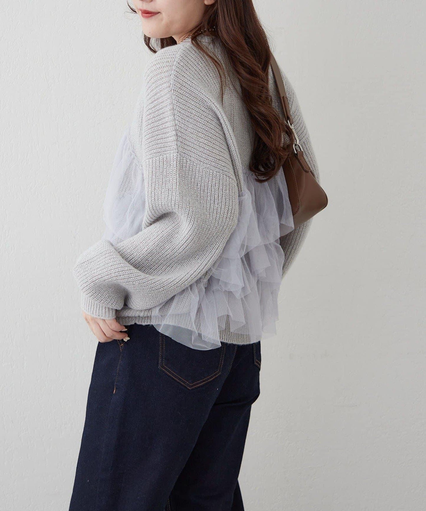 【RMAF】帶網紗亮片針織衫