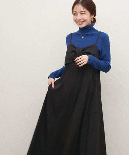 〈osono〉扭結蝴蝶結吊帶連衣裙