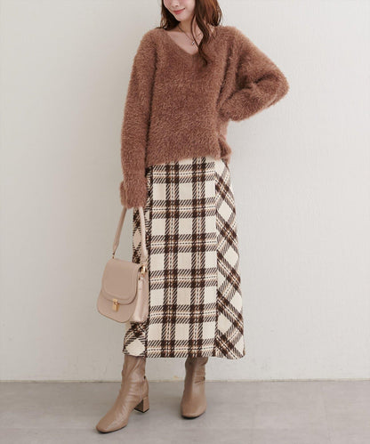 可選長度格紋修身半身裙