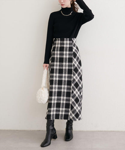 可選長度格紋修身半身裙