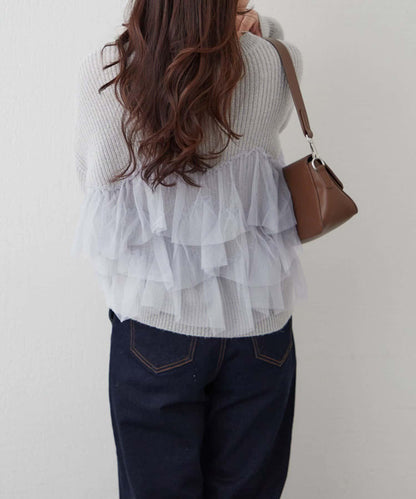 【RMAF】帶網紗亮片針織衫