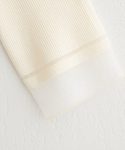 袖口透視喇叭袖針織衫