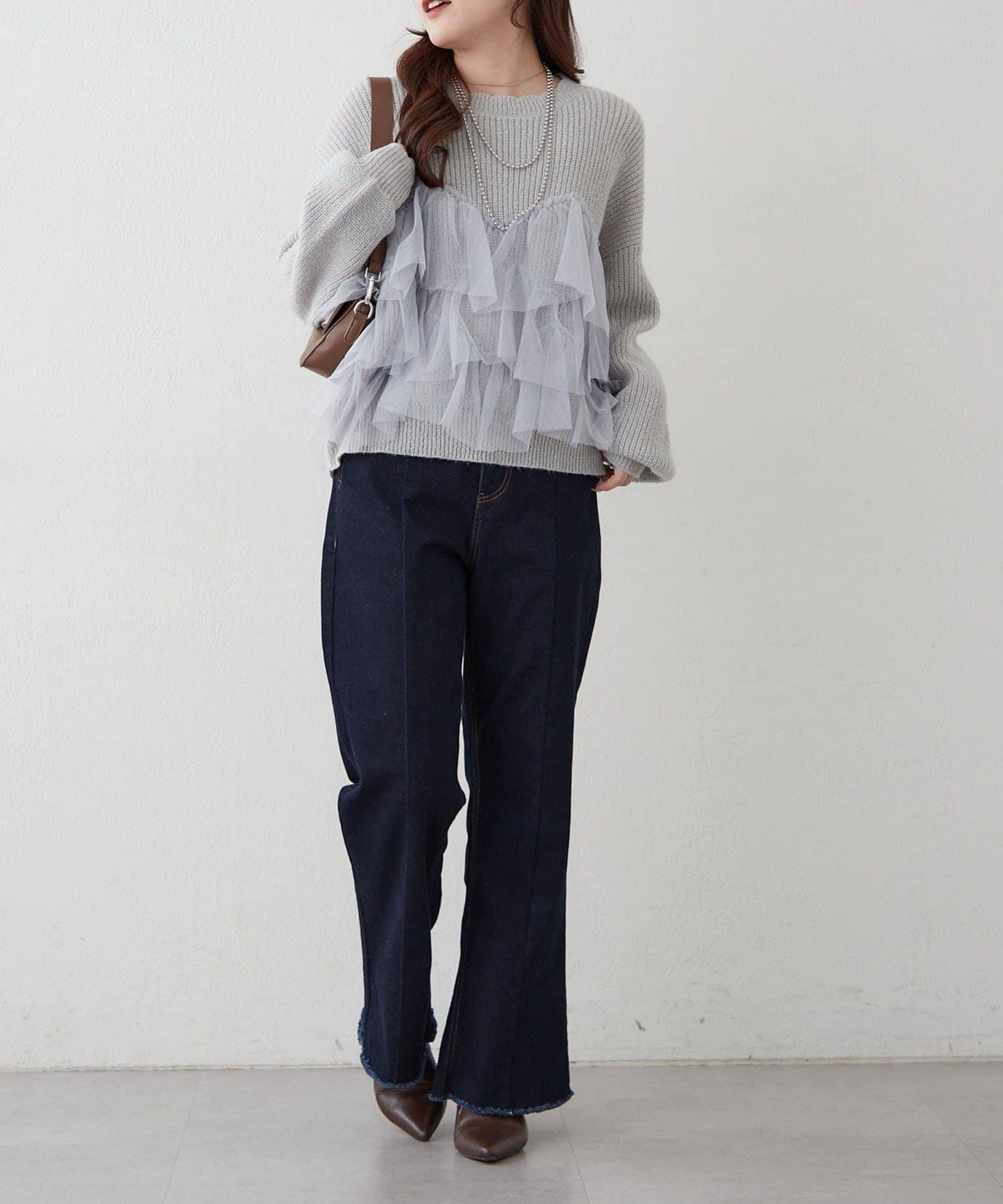 【RMAF】帶網紗亮片針織衫