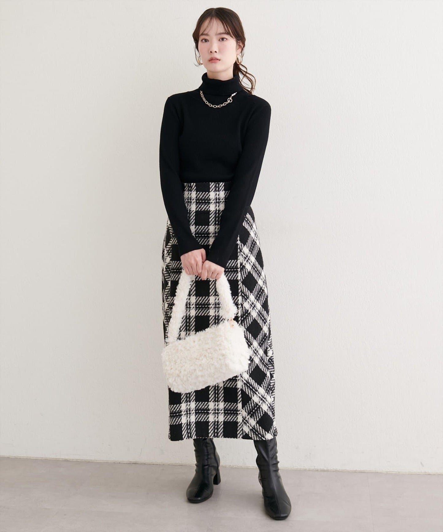 可選長度格紋修身半身裙