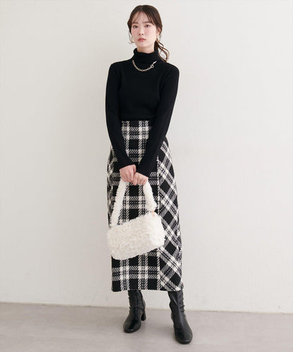 可選長度格紋修身半身裙