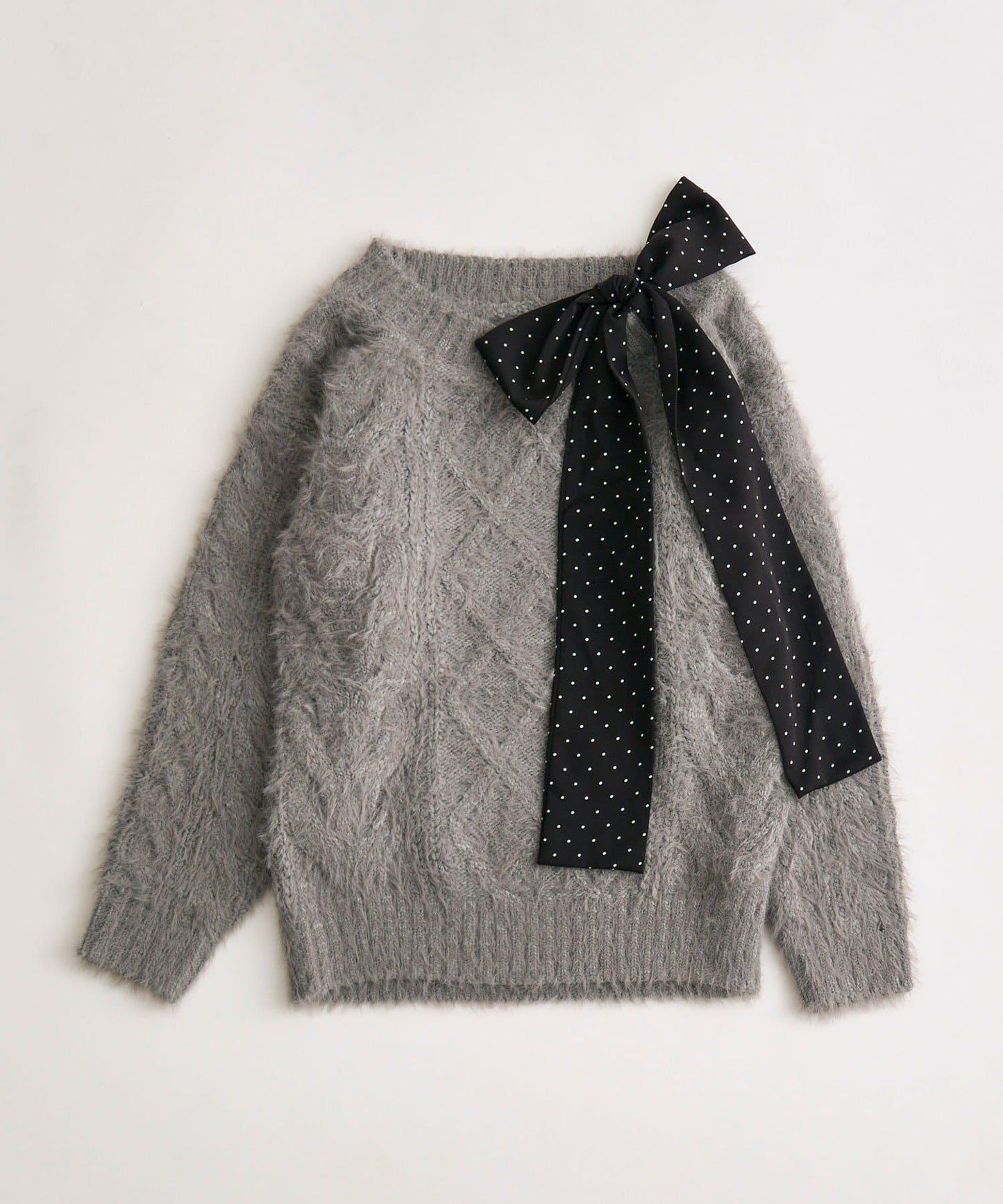 蓬鬆麻花針織連衣裙