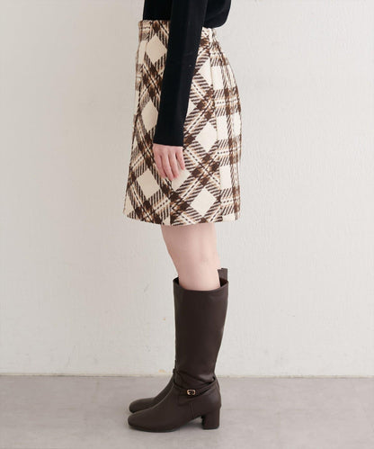可選長度格紋修身半身裙