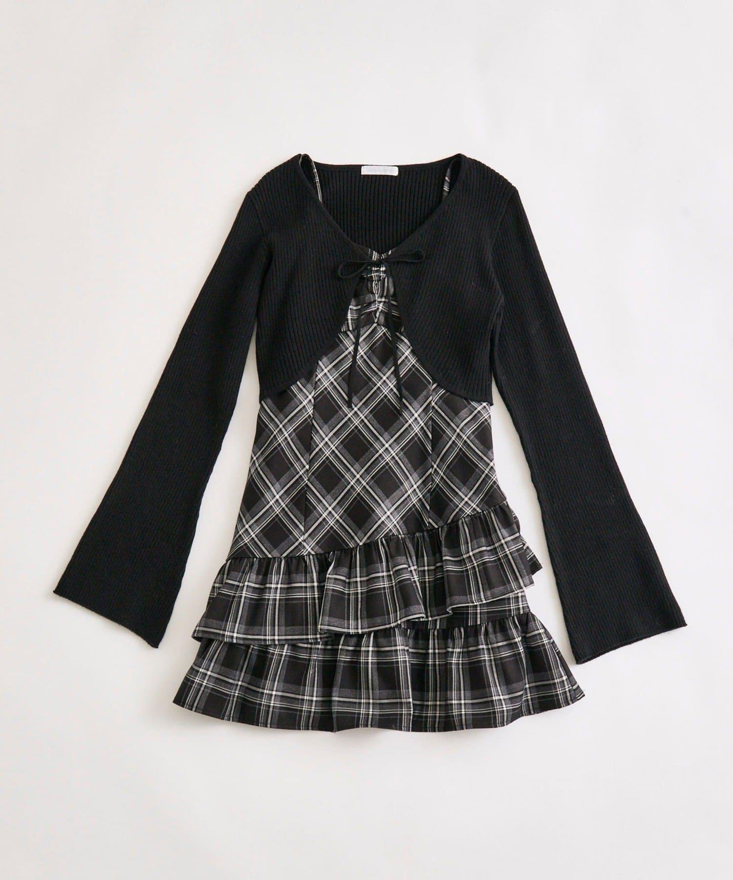 針織開衫套裝連衣裙