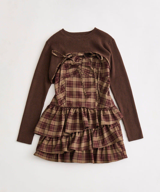 針織套裝迷你吊帶連衣裙