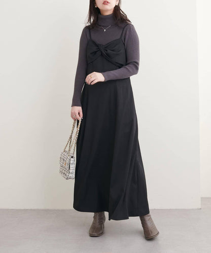 〈osono〉扭結蝴蝶結吊帶連衣裙