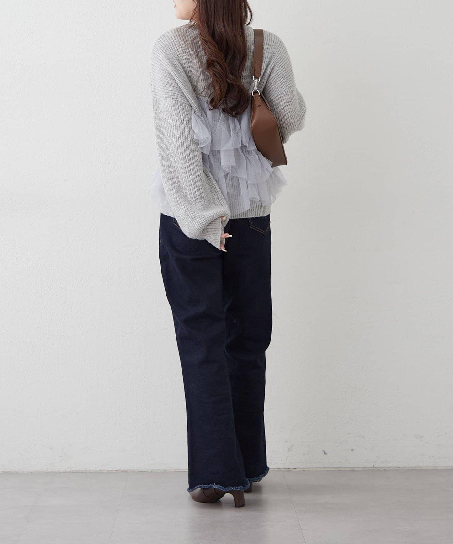 【RMAF】帶網紗亮片針織衫