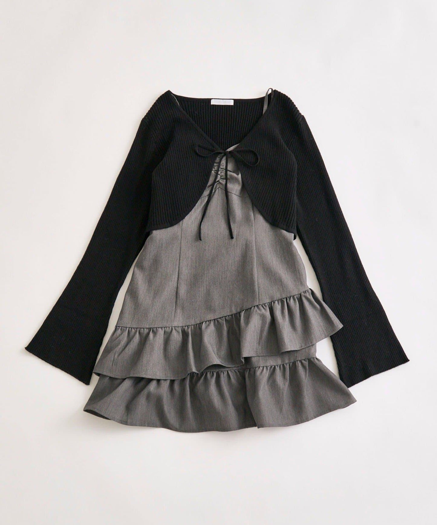 針織開衫套裝連衣裙