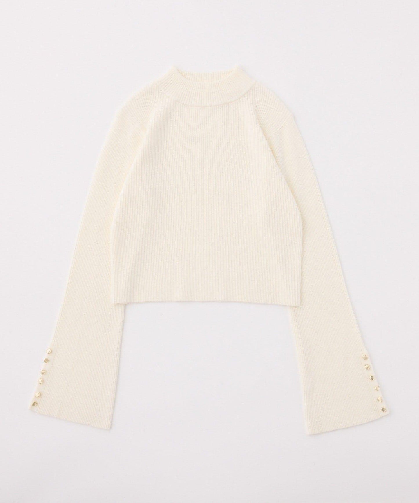 金色紐扣高領針織衫