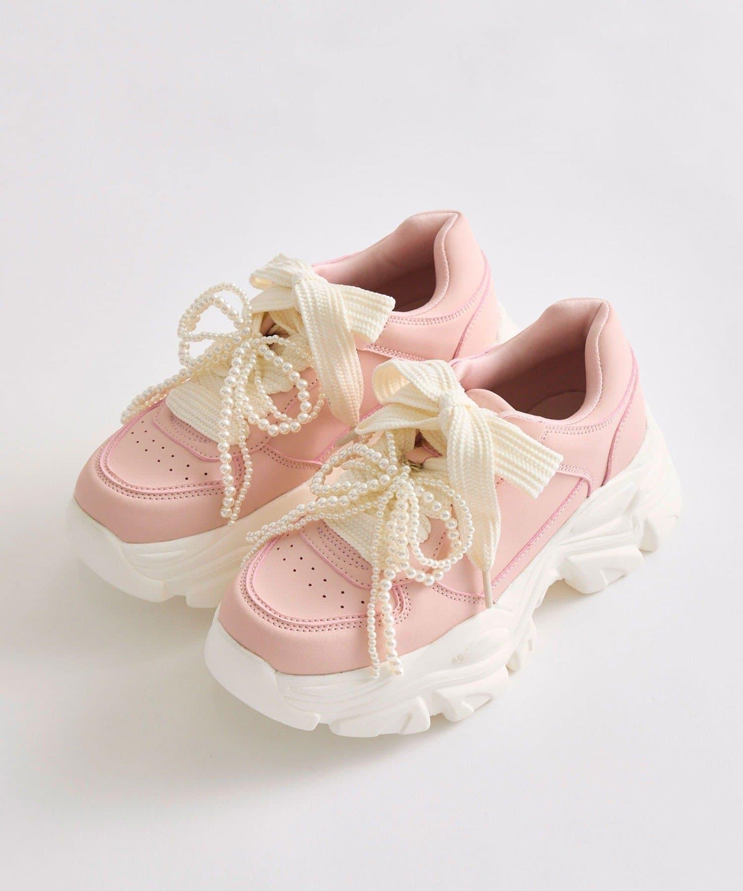 珍珠蝴蝶結掛飾休閒鞋