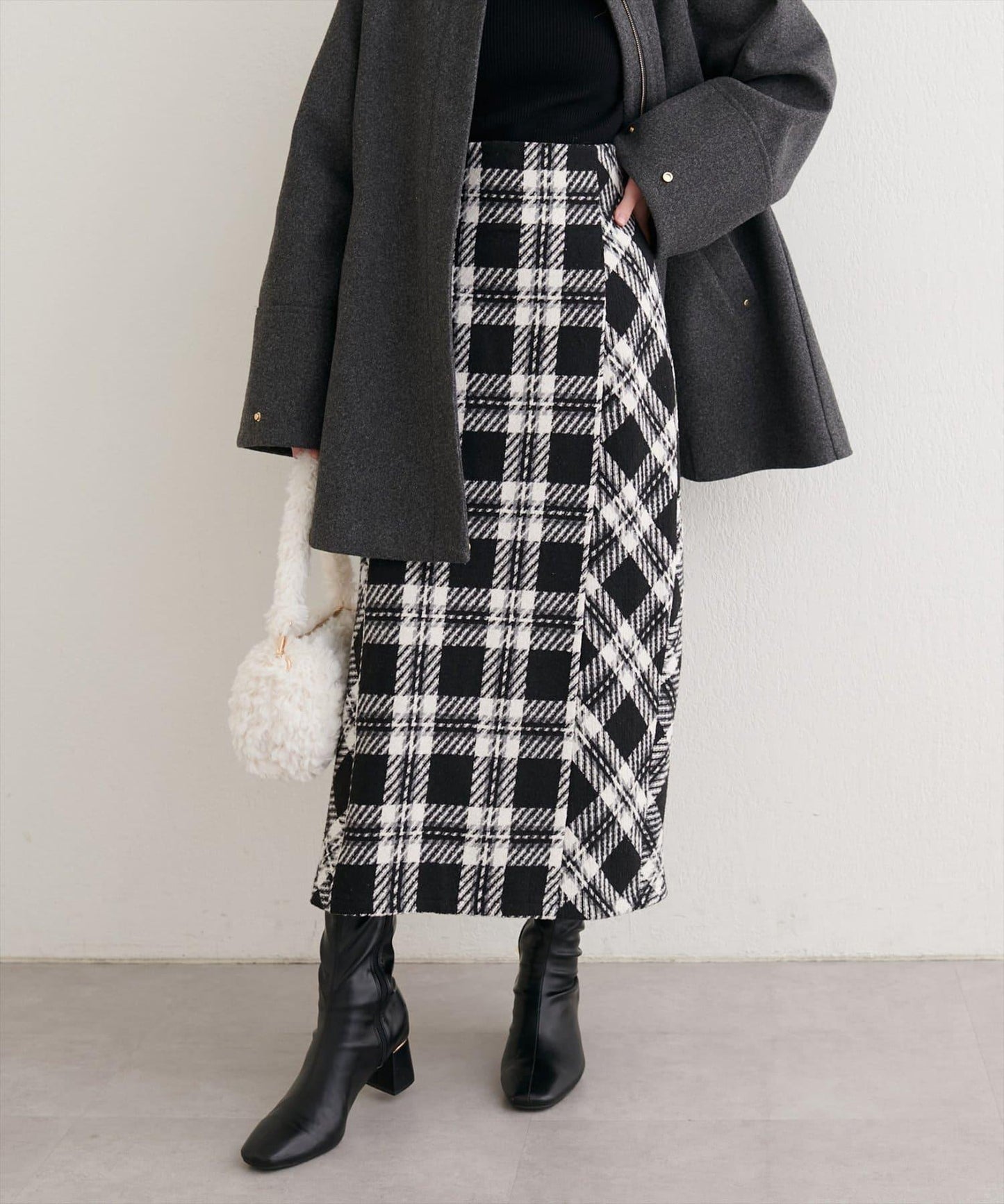 可選長度格紋修身半身裙