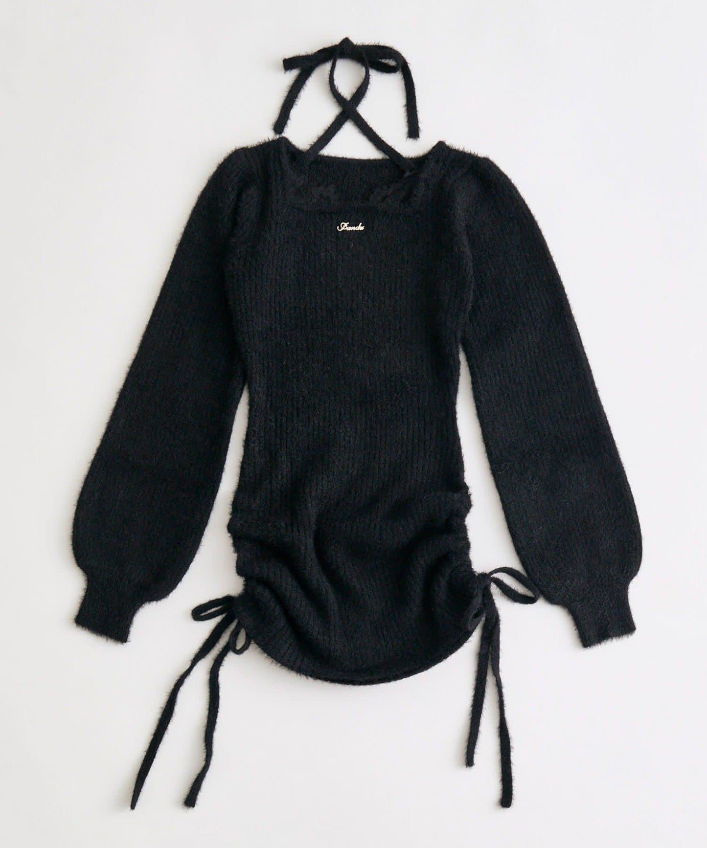 ける企畫 蕾絲飾邊抽繩迷你連衣裙