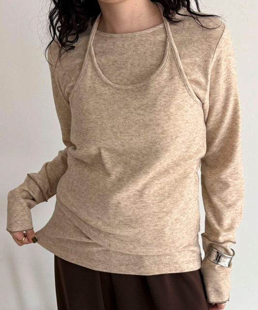 吊帶背心疊穿長袖T恤套裝