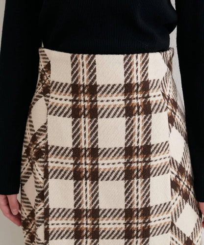 可選長度格紋修身半身裙